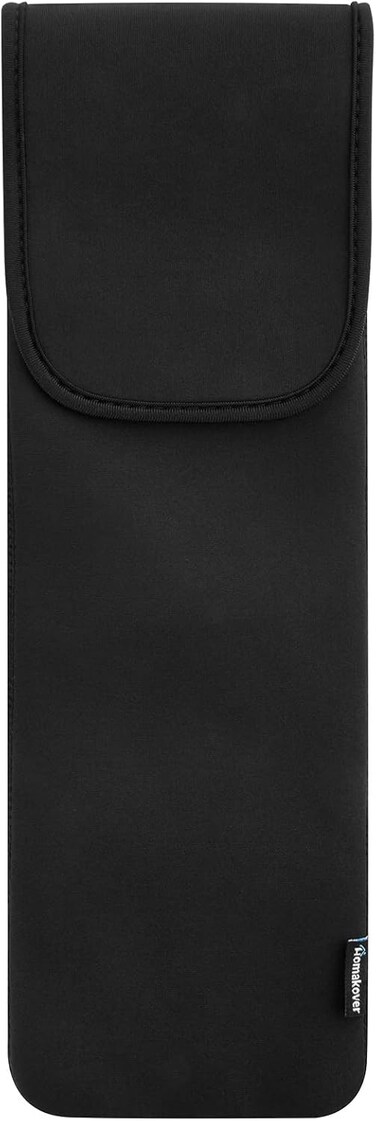 Heat Resistant Neoprene Curling Iron Cover Bag, Universal Curling Iron Cover Sleeve, Flat Iron Curling Wand Travel Case Pouch for Travel, Gym, or Home, 15 x 5 Inches (Black)