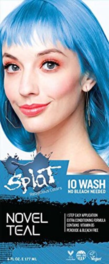 Splat   Novel Teal   10 Wash No Bleach   Temporary Hair Dye