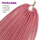 Pink Box Braid Crochet Hair 24 Inch Pre Looped Crochet Box Braids 6 Packs Small Crochet Braids Box Braids Pink Braiding Hair Extensions (24 inch box braids 6 pack, Pink)&hellip;