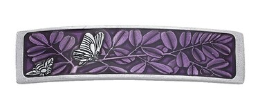 Danforth Butterfly and Bee Barrette (Purple) &ndash; Handcrafted Pewter Hair Barrettes For Women &ndash; 3 1/8&rdquo; Wide, Made In USA