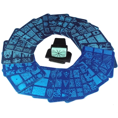 20 Pcs Mix Design Nail Stamping Template+1 Stamper + 1 Scraper Nail Art Image Stamp Stamping Plates Manicure Template Nail Art Tools (A1-20)