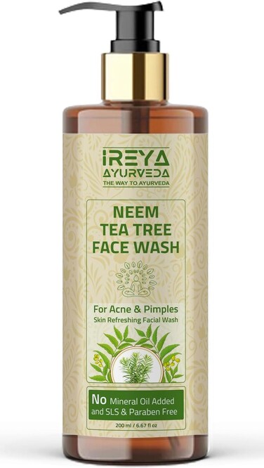 Neem Tea Tree Face Wash 200ml (6.76oz) with Neem Extract &amp; Tea Tree Oil   Moisturizing Cleanser for Men and Women, Gentle Daily Wash for Soft and Smooth Skin