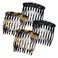 Hair Side Combs - Small French Side Hair Comb Clips for Women Decorative French Twist Hair Styling Accessories -4 Pcs (Black, Brown Onyx)