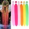 Kanekalo Braiding Hair Pre Stretched Colorful Braiding Hair for Kids 26inch 6pcs Rainbow Braiding Hair Pre Stretched