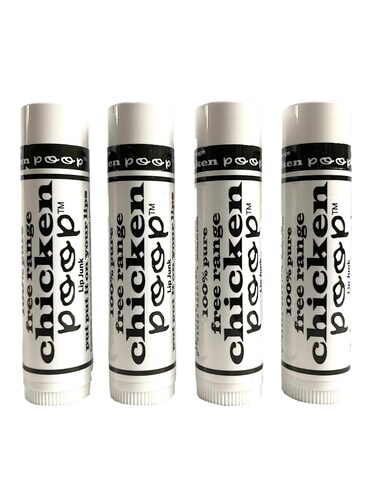 Chicken Poop Lip Balm Simone Chickenbone Original 100% Natural Moisturizer for Dry, Chapped Lips, 0.15 oz, Pack of 4