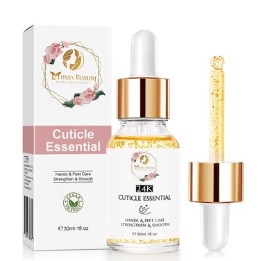 Cuticle Essential Oil 24k Gold for Nail Strength &amp; Smoothness   Rose Jojoba Mineral Nail Oil - Natural Nail Oil Cuticle Softener, Moisturizes &amp; Conditions Cuticles &amp; Nail Beds, 30ml