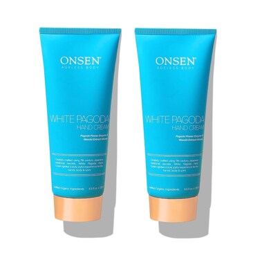 Onsen Japanese Anti Aging Hand Cream - Firming Hand Lotion Features Pagoda Flower Enzyme, Wasabi Extract Infusion, Hyaluronic Acid, and Shea Butter, for Clarified and Moisture Rich Skin - 2 Packs