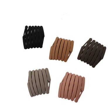 Pokinge 5Pack Retractable Headbands Plastic Foldable Pocket Hairband with Teeth, Non Slip Adjustable Hair Hoop for Women Girl Hair Accessories