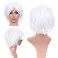 Benehair Short Cosplay Wigs Unisex Short Spiky Layered Anime Cosplay Wigs Fluffy Fashion White Cosplay Wig for Men Women Cosplayer Synthetic Straight Cosplay Wig for Halloween Party