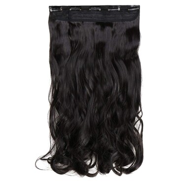 S-noilite US Longest 27"/29"/30" Hairpiece 3/4 Full Head One Piece 5 Clips Clip In Hair Extension Super Long Elegant Dress Ready For Christmas Ideal Gift (29"-Curly, natural black)