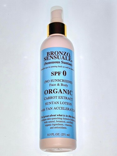 SPF Sunscreen Deep Golden Tanning Organic Carrot Lotions 8.5 Ounces (SPF 0 No Sunscreen Lotion)