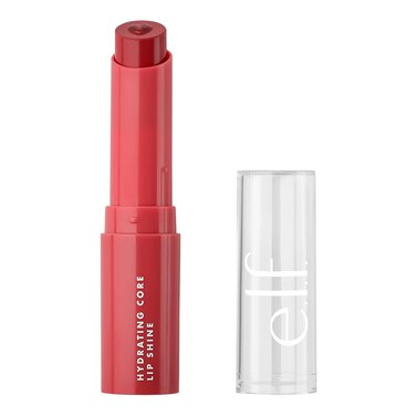 e.l.f. Hydrating Core Lip Shine, Conditioning &amp; Nourishing Lip Balm, Sheer Color Tinted Chapstick, Joyful, 0.09 Oz