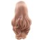 xiweiya Mixed Pastel Pink Lace Front Wigs Long Wavy Peach Pink Mermaid Synthetic Lace Front Wig Golden Pink 13 * 3 Lace Wigs Heat Resistant Fiber Wig 150% Density Hair For Women 24inch