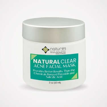 Natural Clear Acne Facial Mask   Fast-Acting Treatment for Zits, Spots, Blemishes, Whiteheads &amp; Blackheads   Targets Root Cause of Breakouts   All-Natural Ingredients   2oz