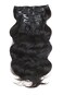 Prime Long 28 Inch Brazilian Wavy Clip in Hair Extension Human Hair Body Wave Clip in Hair Extensions Human Hair Full Head Brazilian Virgin Hair Double Weft 7Peices/set (200g 28", Natural Black)