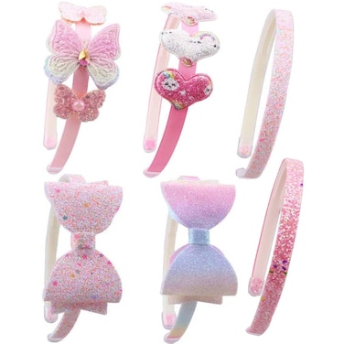 6 Pack Girls Headbands Glitter Kids Headbands Bow/Heart/Star Headbands for girls/Toddler/Teens (A-666)