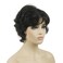 Lydell Women's Short Wavy Curly Wig Synthetic Hair Full Wig 6 inches (Dark Brown)
