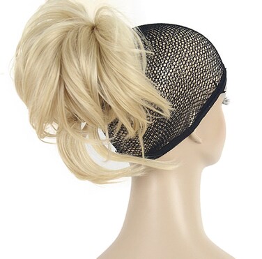 Lydell Adjustable Messy Style Ponytail Hair Extension Synthetic Hairpiece with Jaw Claw (26 Bright Golden Blonde)