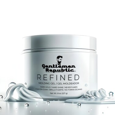 Gentlemen Republic 8oz Refined Hair Gel - Professional Formula for 24 Hour Shine and Hold, Humidity Resistant, 100% Alcohol-Free and Never Flakes, Made in the USA