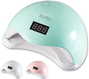 8W Nail Dryer Gel Nail Polish Curing LED UV Light with 4 Timers Automatic Sensor LCD Display Professional Nail Art Tools Accessories for Fingernail Toenail Salon (Teal)
