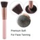 2pcs Face Self Tanning Brush Kabuki Brush for Self Tan Sunless Tanning, Self Tanner brush Applicator, Flat Top Brush Face and Blending Brush, Easy Self Tan Applicator for Face (pink)