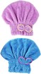 2 Pcs Microfiber Hair Drying Towels, Ultra Absorbent Hair Drying Cap Bowknot Hair Turban Towel for Women Adults or Girls to Dry Hair, Multicolour