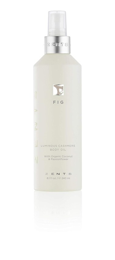 Zents Luminous Cashmere Body Oil (Fig Fragrance)   Moisturizing Body Oil with Vitamin E &amp; Organic Coconut Oil   Softens &amp; Smooths Skin   8 fl oz
