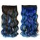 Wavy Curly Extensions wig Clip in Hair Fashion Sexy Synthetic wig (Blue)