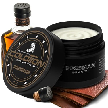 Bossman Colotion (Stagecoach Scent) &ndash; 2-in-1 Men's Lotion &amp; Cologne, Moisturizing &amp; Hydrating Scented Body Cream for Daily Use