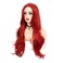 Swiking Red Long Wigs for Women Curly Wave Middle Part Wig Natural Looking Wig Wavy Synthetic Hair for Daily Party Halloween Wear