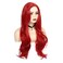 Swiking Red Long Wigs for Women Curly Wave Middle Part Wig Natural Looking Wig Wavy Synthetic Hair for Daily Party Halloween Wear