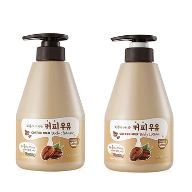 KWAILNARA Coffee Milk Body Lotion &amp; Body Wash Set &ndash; Energizing &amp; Hydrating Korean Skincare with Coffee Extract, 560 g / 19.75 oz Each