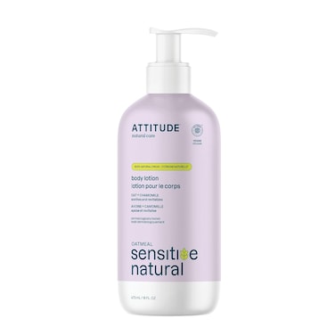 ATTITUDE Body Lotion for Sensitive Skin with Oat, EWG Verified, Dermatologically Tested, Vegan, Chamomile, 16 Fl Oz