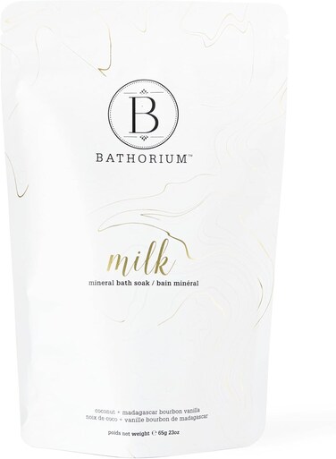 Milk Mineral Bath Soak, Made with Coconut, Dead Sea Salt &amp; Vanilla Bean CO2, Ideal for Hydration, Good for Sensitive Skin, Approximately 5 Baths, 23 oz