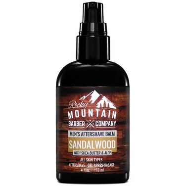 Rocky Mountain Barber Company Aftershave Balm for Men &ndash; with Sandalwood Essential Oil, Coconut Oil and Shea Butter &ndash; Applies Easily - 4 oz