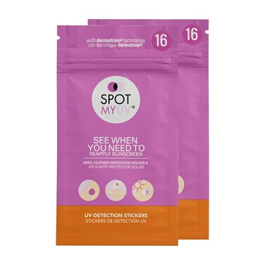 SPOTMYUV UV Detection Stickers for Sunscreen with Patented DERMATRUE SPF Sensing Technology   KNOW WHEN TO REAPPLY SUNSCREEN TO HELP PREVENT SUNBURN - 32 Count