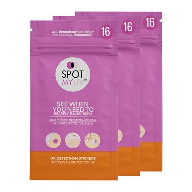 SPOTMYUV UV Detection Stickers for Sunscreen with Patented DERMATRUE SPF Sensing Technology   KNOW WHEN TO REAPPLY SUNSCREEN TO HELP PREVENT SUNBURN - 48 Count
