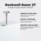 ROCKWELL RAZORS T2 Long Handle Safety Razor with Infinite Shaving Settings, 5 Blades and Travel Leather Bag, White Chrome