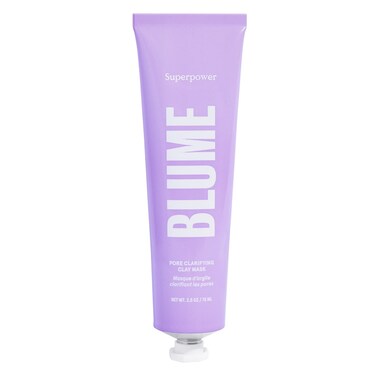 Blume Superpower Clay Mask - Detoxifying Pore Mask to Help Balance Complexion - Clarifying Facial Mask with Bentonite &amp; Kaolin Clay to Help Tone &amp; Firm Skin (75g)