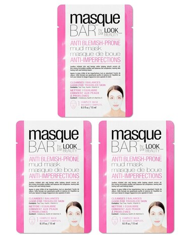 masque BAR Anti-Blemish Mud Facial Mask (3 Pack Box) &mdash; Exfoliates Dead, Cleanses, Hydrates, Moisturizes &mdash; Improves Skin Texture &amp; Balances Complexion &mdash; Calms Redness &amp; Swelling, Sooths Irritated Skin