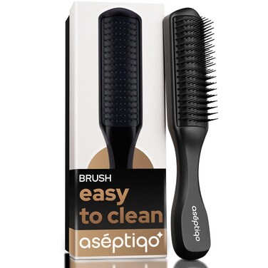 Brush - Premium Detangling Hair Brush, Compact &amp; Easy to Clean Multi Purpose HairBrush for Men, Women, Kids - Ideal for Straight to Wavy Hair, Beard, Wet or Dry, Heat Resistant Hair Brush