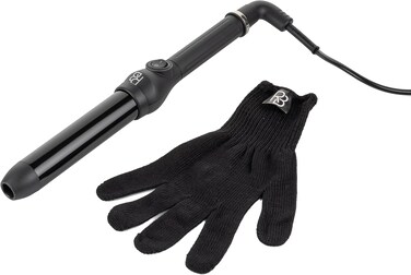 Relaxus Beauty Viva Curl Pro 32mm Clipless Curling Wand, 100% Ceramic Barrel, Includes Heat Protective Glove, Midnight