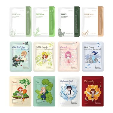 Veraclara] Facial Mask Sheet   Korean Skincare   Lighten, Moisturize, Firming Skin   Diminish Dark Spot &amp; Circles (16PRIMECOMBE)