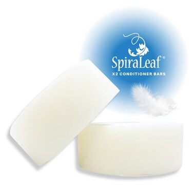 Spiraleaf&reg; Conditioner Bars X2 UNSCENTED, 2pk, Rich Oils, Limited Ingredients, No Fragrance, No Colorings, Concentrated Formula, Made USA
