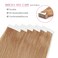Sixstarhair Strawberry Blonde Tape in Hair Extensions 20 Pieces Remy Human Hair Extensions Double Side Tape Attached Invisible Hair Extensions [Color 27 Strawberry Blonde 18inch]