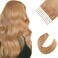 Sixstarhair Strawberry Blonde Tape in Hair Extensions 20 Pieces Remy Human Hair Extensions Double Side Tape Attached Invisible Hair Extensions [Color 27 Strawberry Blonde 18inch]