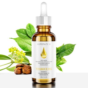 H Vitamin E Oil - Anti Aging, Reduce Wrinkles and Fine Lines for Moisturized &amp; Youthful Skin - Pure &amp; Natural Vitamin E Serum for Face, Hair, Nails (1 oz)