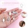 JIALEEY Hair Braid Rings, 50PCS Hair Loops Clips Silver Ring Shell Leaves Star Conch Snowflake Pendant Charms Set Hair Clip Headband Accessories