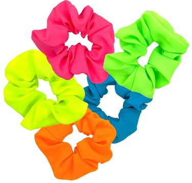 Neon Scrunchies for Hair 80s, Neon Hair Accessories Scrunchy Elastic Bands Elastics Ponytail Scrunchies Hair Scrunchie for 80s Party Outfit 80s Workout Costume Accessories Scrunchie