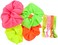 Neon Scrunchies with Hair Ties 80s, Neon Hair Accessories, Scrunchy Elastic Hairbands Bracelette Ponytail Scrunchies for 80s Party, Womens Accessories Bright Yellow, Orange, Green, Pink Scrunchie